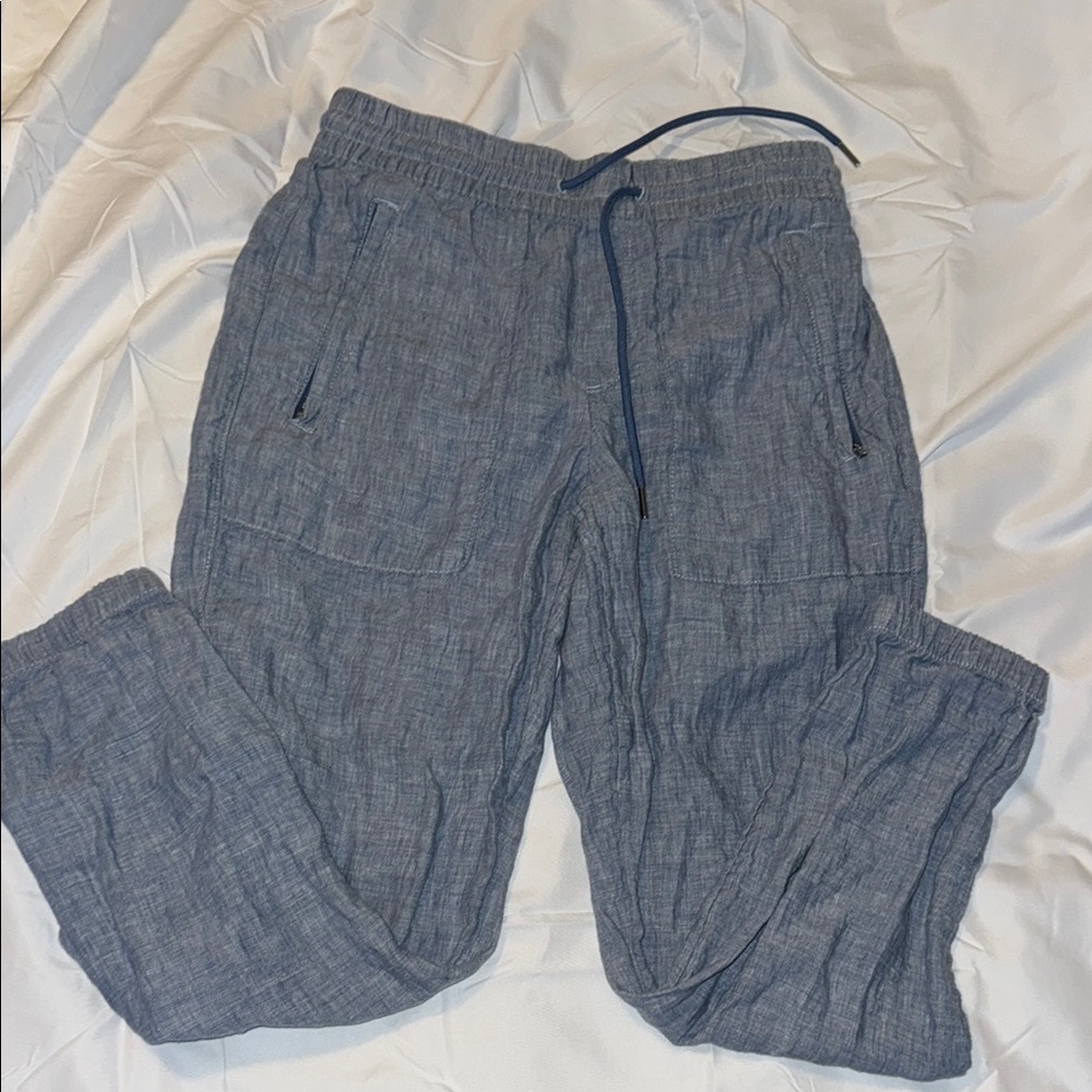 Athleta Blue Linen Jogger